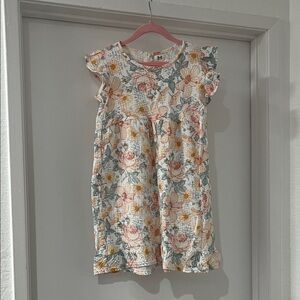 Floral Kids Dress - Pink and White